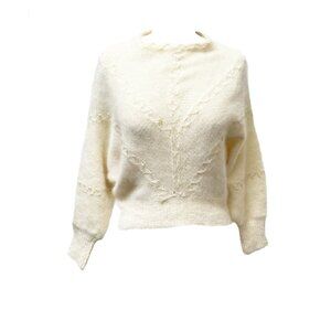 1980's Dreamy Soft Angora Dolman Sleeve Ivory Sweater